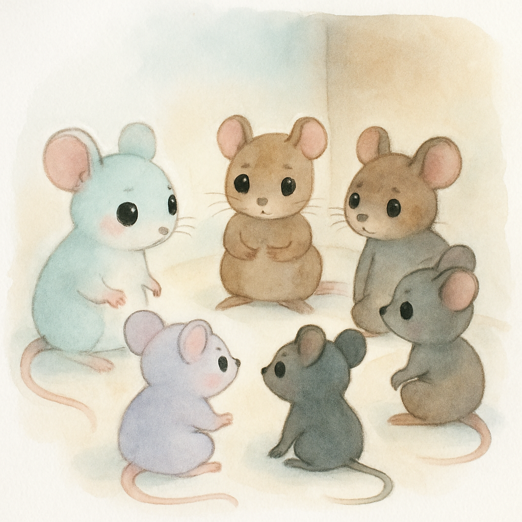 회의를 위해 모인 생쥐들