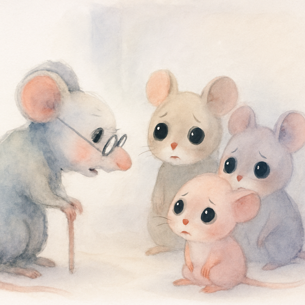 누가 방울을 달 것인지 묻는 할아버지 생쥐