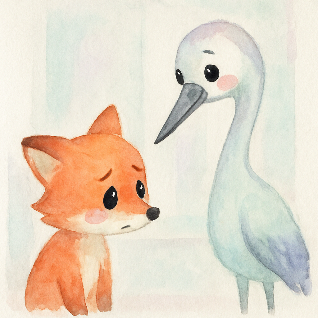 여우가 미안해하며 사과하는 장면