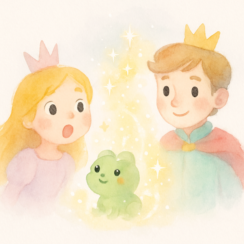 개구리가 잘생긴 왕자로 변신하는 마법의 순간