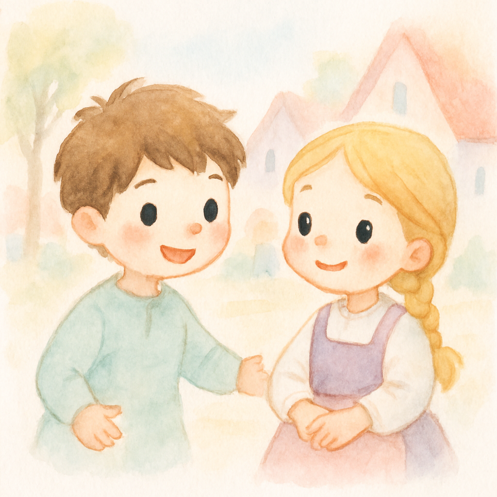 카이와 게르다가 함께 놀고 있는 평화로운 일상