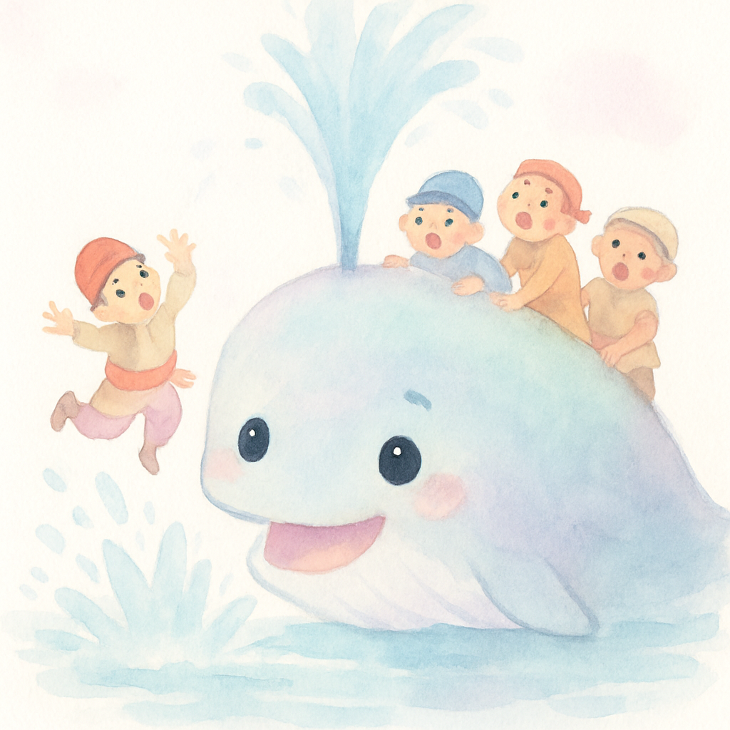 섬이 실제로 거대한 고래였고 깨어나 물을 뿜는 놀라운 순간