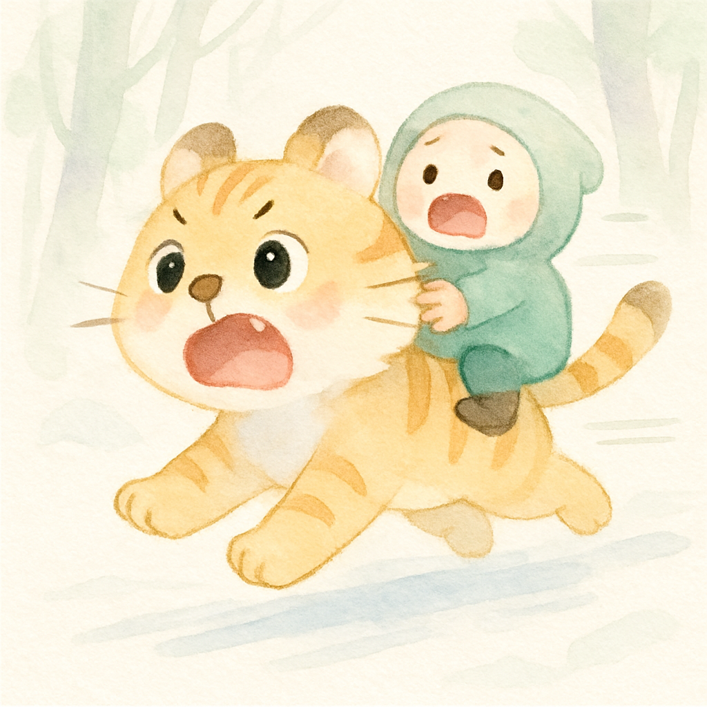 호랑이가 도둑을 태우고 산까지 달려감