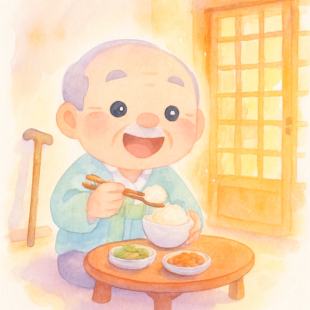 할아버지가 건강하고 씩씩하게 살아가는 행복한 결말