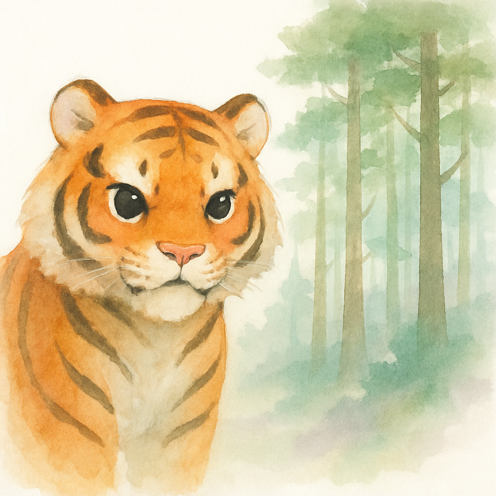 깊은 산속에 사는 크고 무섭고 힘센 호랑이