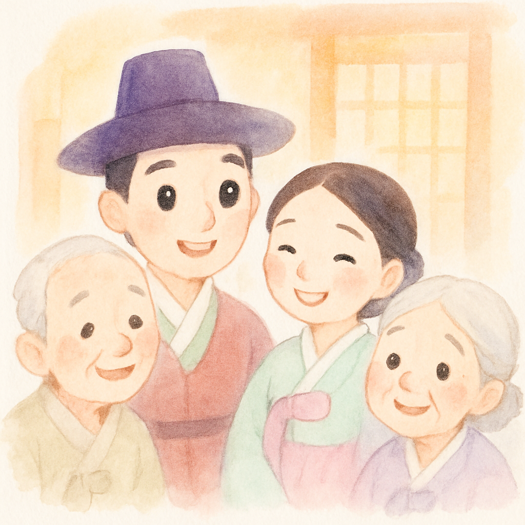 신선비가 정체를 밝히며 모두 행복해하는 마지막 장면